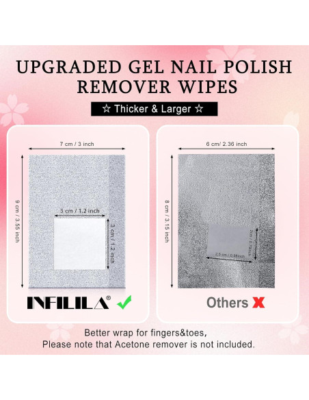 Envolturas de Papel de Aluminio NXJ INFILILA 300PCS para Quitar Esmalte