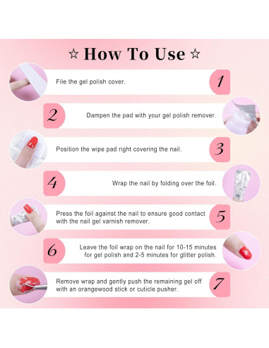 Envolturas de Papel de Aluminio NXJ INFILILA 300PCS para Quitar Esmalte