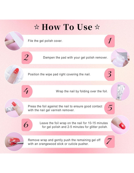 Envolturas de Papel de Aluminio NXJ INFILILA 300PCS para Quitar Esmalte