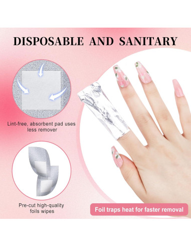 Envolturas de Papel de Aluminio NXJ INFILILA 300PCS para Quitar Esmalte
