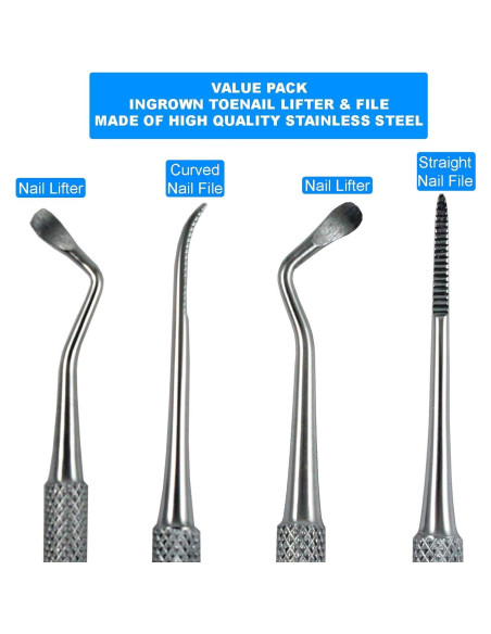 Kit de Cuidado de Uñas Krisp - Herramientas de Acero Inoxidable