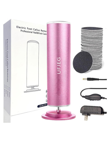 Removedor de Callos Eléctrico UFJEG Rosa Claro con 60 Piezas