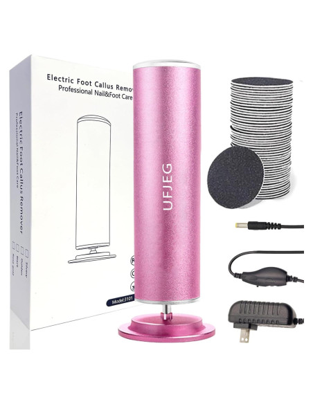 Removedor de Callos Eléctrico UFJEG Rosa Claro con 60 Piezas