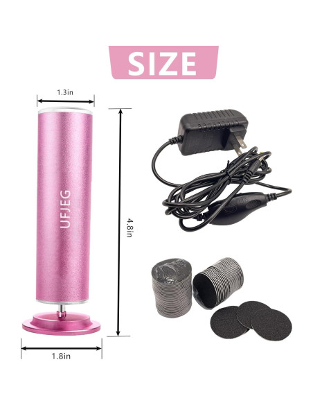 Removedor de Callos Eléctrico UFJEG Rosa Claro con 60 Piezas