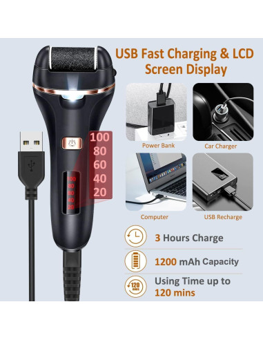 Removedor de Callos Eléctrico Adampark 14 en 1 Recargable