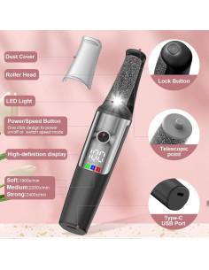 Removedor eléctrico de callos para pies Felizshop - Kit completo 2