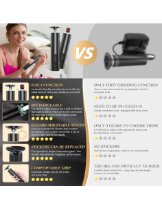 Removedor de Callos Eléctrico HZQVA 2 en 1 Recargable Negro 2