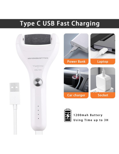 Removedor de Callos Eléctrico ZEOEZHBI con 3 Cabezas y 3 Velocidades