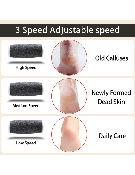 Removedor de Callos Eléctrico ZEOEZHBI con 3 Cabezas y 3 Velocidades
