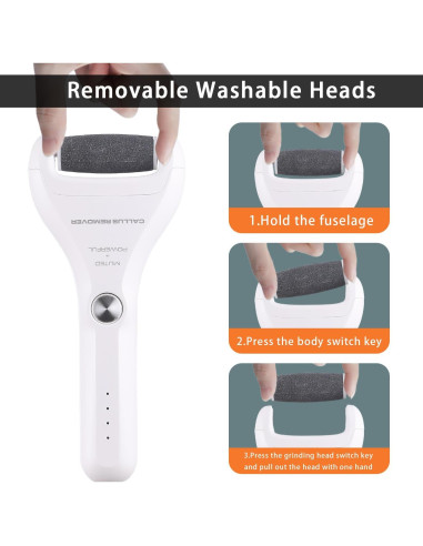 Removedor de Callos Eléctrico ZEOEZHBI con 3 Cabezas y 3 Velocidades