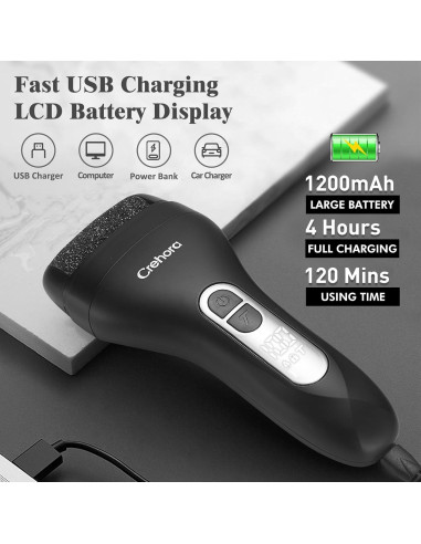 Removedor de Callos Eléctrico Crehora - Pedicura Impermeable 18x8 cm