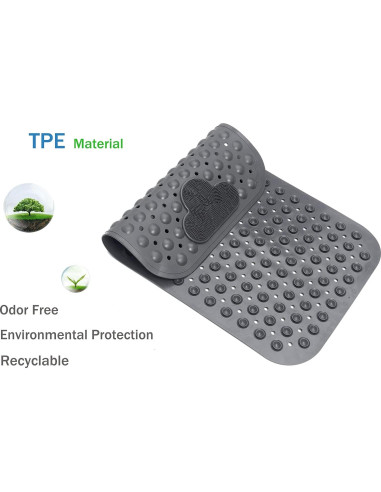 Alfombrilla Antideslizante para Baño Mantto 71x41cm Gris