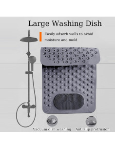 Alfombrilla Antideslizante para Bañera Chngna 69x36 cm con Ventosas 2