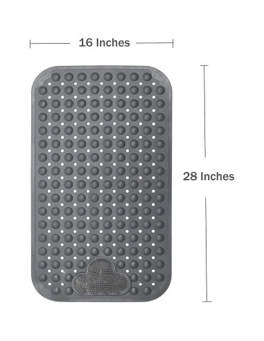 Alfombrilla Antideslizante para Baño Mantto 71x41cm Gris