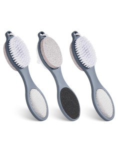 Kit 4 en 1 Cepillo para Pies Exfoliante con Piedra Pómez