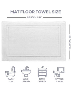 Juego de Toallas de Baño Alibi 2 Piezas Algodón Blanco 22x34cm 2