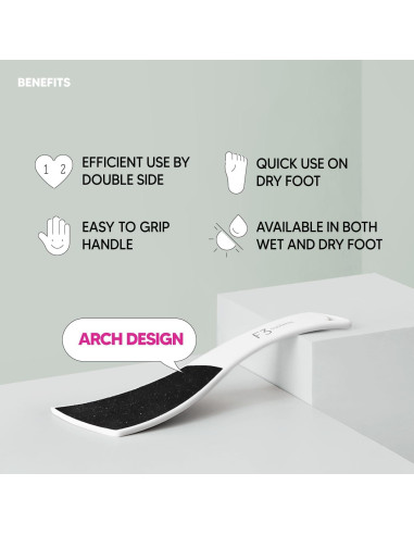 Lima de Pies Doble Cara F3 Systems - Pedicure Efectivo 2 Pcs