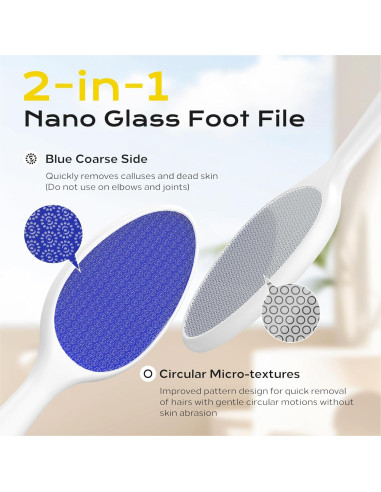 Lima de vidrio nano 2 en 1 para pies Yomanta - Azul