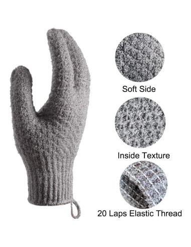 Guantes Exfoliantes para Baño Cleedy - 4 Pcs, Nylon Texturizado