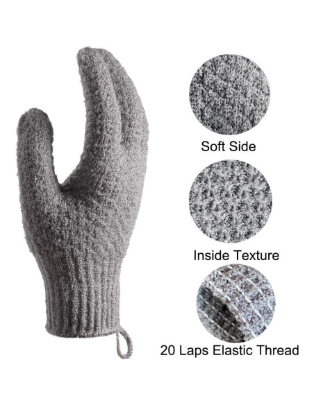 Guantes Exfoliantes para Baño Cleedy - 4 Pcs, Nylon Texturizado