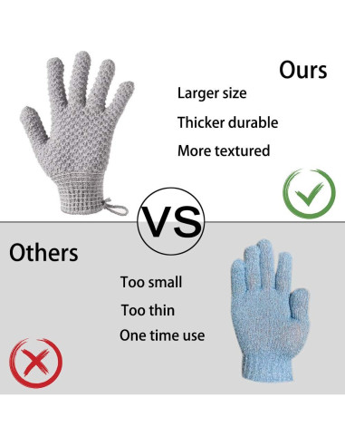Guantes Exfoliantes para Baño Cleedy - 4 Pcs, Nylon Texturizado