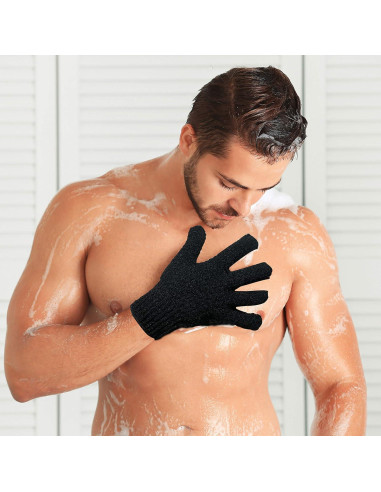 Guantes Exfoliantes para Baño Cleedy - 4 Pcs, Nylon Texturizado