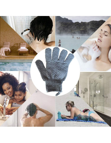 Guantes Exfoliantes para Baño Cleedy - 4 Pcs, Nylon Texturizado
