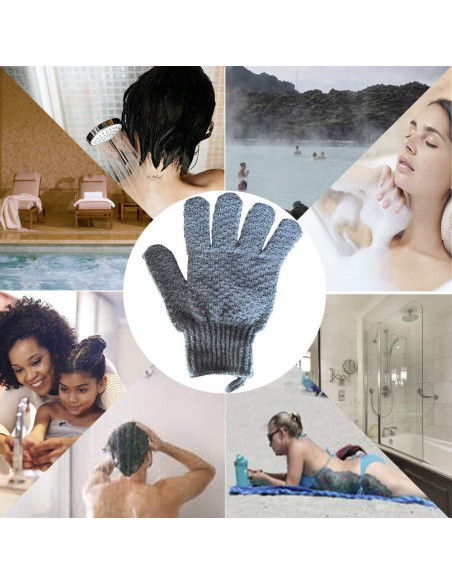 Guantes Exfoliantes para Baño Cleedy - 4 Pcs, Nylon Texturizado