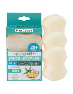 Esponjas Exfoliantes para Pies Spongeables Piña Colada 3 Unidades