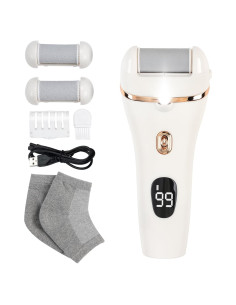 Limpiador de pies eléctrico Meyluth con 3 rodillos y 2 velocidades