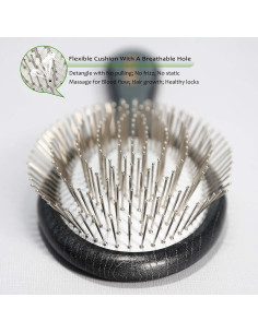 Cepillo Desenredante Paddle BESTOOL con Cerditas Metálicas 18cm 2