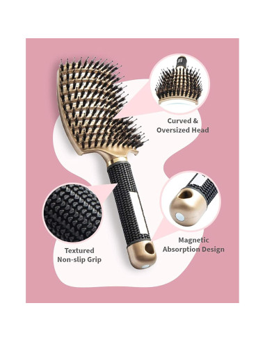 Cepillo Desenredante Mágico Voremy Curvado Ventilado 24.9cm