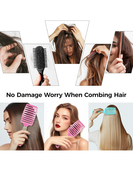 Cepillo Desenredante Mokasakiso para Cabello Rizado y Seco