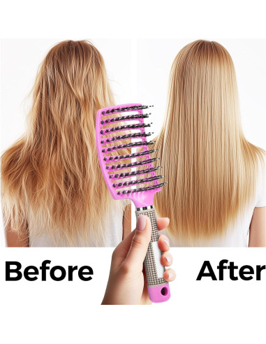 Cepillo Desenredante Mokasakiso para Cabello Rizado y Seco