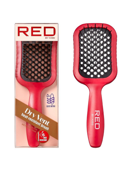 Cepillo Desenredante Ventilado RED by Kiss para Cabello Húmedo