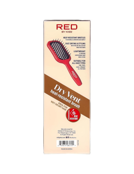 Cepillo Desenredante Ventilado RED by Kiss para Cabello Húmedo