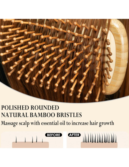 Cepillo de Bambú Adevwair para Crecimiento del Cabello 24.89cm