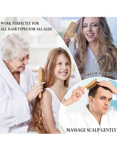 Cepillo de Bambú Adevwair para Crecimiento del Cabello 24.89cm