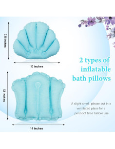 Almohadas Inflables para Baño Jetec - 2 Piezas con Ventosas 2