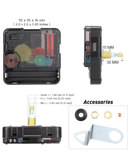 Mecanismo de Reloj Jadive 30 mm con Manecillas de Madera
