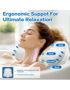 Almohada Antideslizante para Bañera Piyl - 10 Ventosas, 50.8x45.7 cm 2