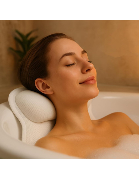 Almohada de Baño EULAXLAB 2025 con Soporte Doble y Antideslizante