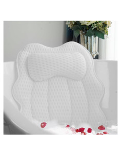 Almohada de Baño Joeyset de Malla 4D Antideslizante - Blanco