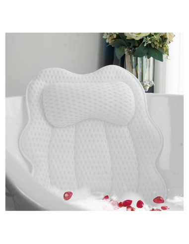 Almohada de Baño Joeyset de Malla 4D Antideslizante - Blanco