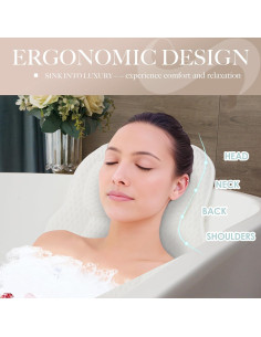 Almohada de Baño Joeyset de Malla 4D Antideslizante - Blanco 2