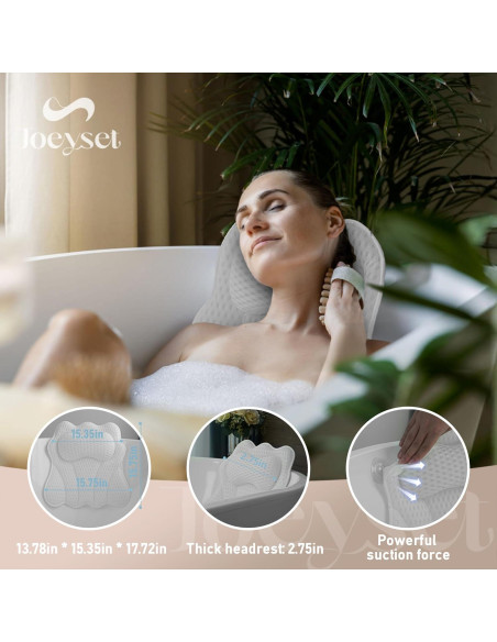 Almohada de Baño Joeyset de Malla 4D Antideslizante - Blanco