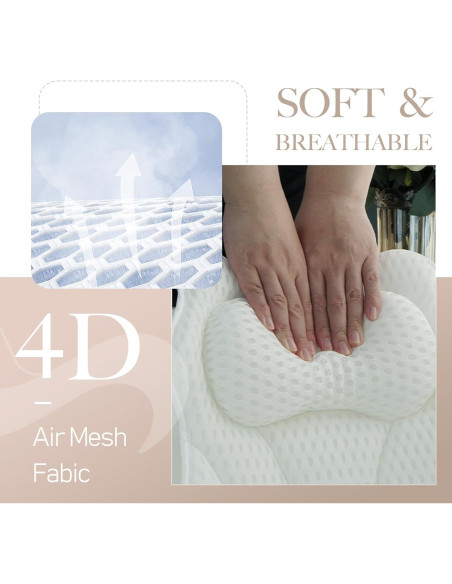 Almohada de Baño Joeyset de Malla 4D Antideslizante - Blanco