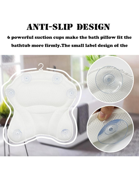 Almohada de Baño Spa Djblvvs Ergonómica 43x43 cm con Ventosas Almohada de Baño Spa Djblvvs Ergonómica 43x43 cm con Ventosas