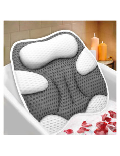 Almohada de Baño ZYIDBNG Ergonómica Gato 4D Lavable Gris
