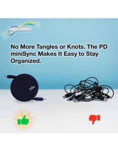 Cable BoxWave PD miniSync Retráctil 240W USB Tipo-C Negro 2